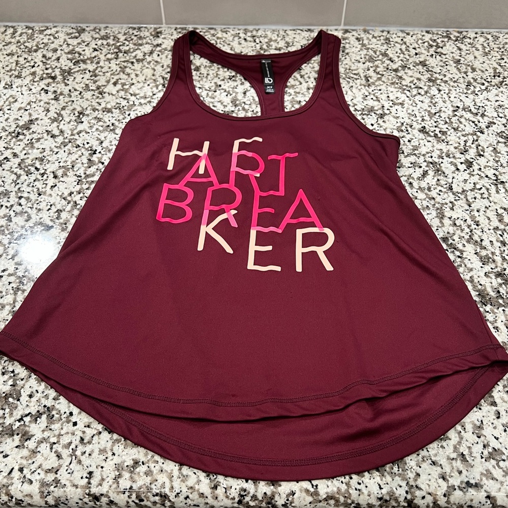 Heartbreaker Burgundy Athletic Tank Top